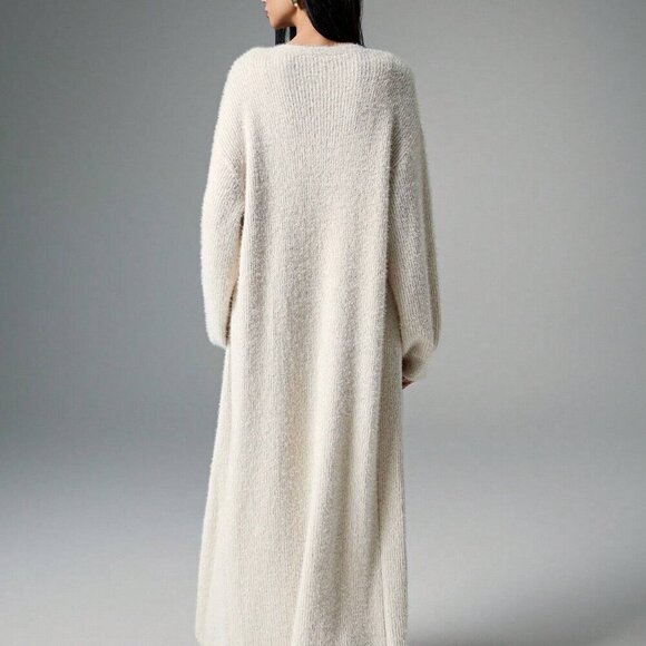 Apricot Preppy Women's Plush Extra Long Cardigan - Picture 3 of 5